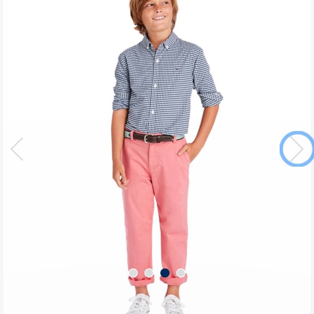 NWT Vineyard Vines boys gingham blue shirt